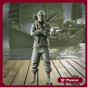 Swashbuckler Pirate Rogue Bow and Quiver | Sea encounter | 28mm, 32mm,54mm,75mm,100mm Scales | Player Character D&D 5e Pathfinder Figurine - Only-Games