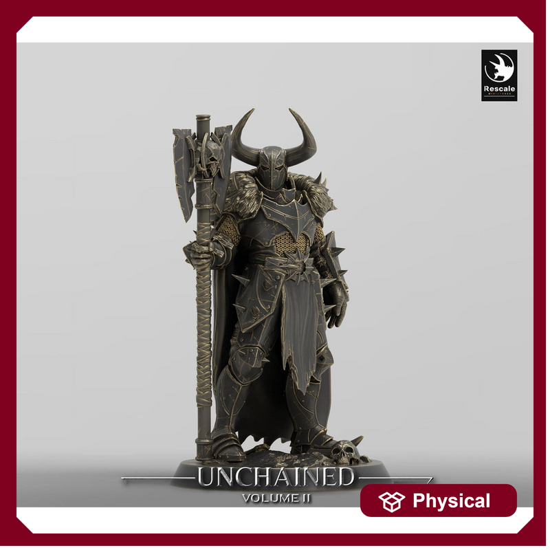 Oathbreaker Paladin, Fighter,Soldier Axe, DnD Unpainted Miniature| 28mm, 32mm,54mm,75mm,100mm Scales | Dungeons & Dragons - Only-Games