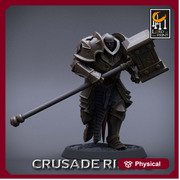 Paladin Knight Hammer Templar Unpainted Miniature | 28mm, 32mm,54mm,75mm, 100mm Scales | Dungeons and Dragons |Pathfinder |Lord of The Print - Only-Games