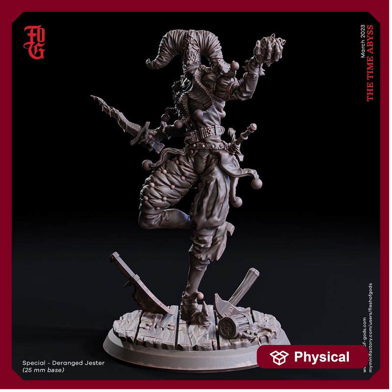 Deranged Jester Rogue Thief Assassin Bard | 5 Sizes /Scale Resin Miniature | Dungeons and Dragons - Only-Games