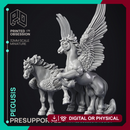 Pegusis - 2 Celestial Creatures - PRESUPPORTED - Heaven Hath No fury - 32 mm scale
