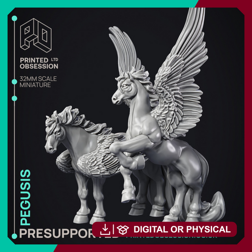 Pegusis - 2 Celestial Creatures - PRESUPPORTED - Heaven Hath No fury - 32 mm scale - Only-Games