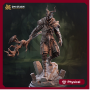 Tiefling Druid Circle of the Land with Staff Unpainted Miniature | 28mm, 32mm,54mm,75mm, 100mm Scales | Dungeons and Dragons  5E | DM Stash - Only-Games