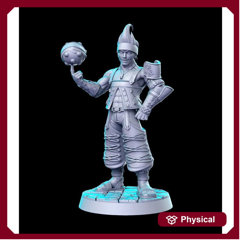 Rogue Fighter Wakka Classic JRPG | 28mm,32mm, 54mm,75mm Scale Miniature |  Unpainted resin Figurine D&D Tabletop Fantasy Miniature Gaming - Only-Games