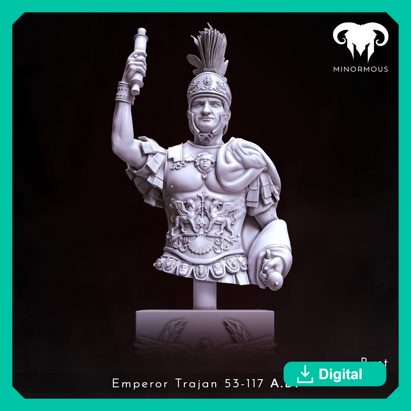 Bust - Roman Emperor Trajan 98 to 117 AD. From Soldier to Emperor!