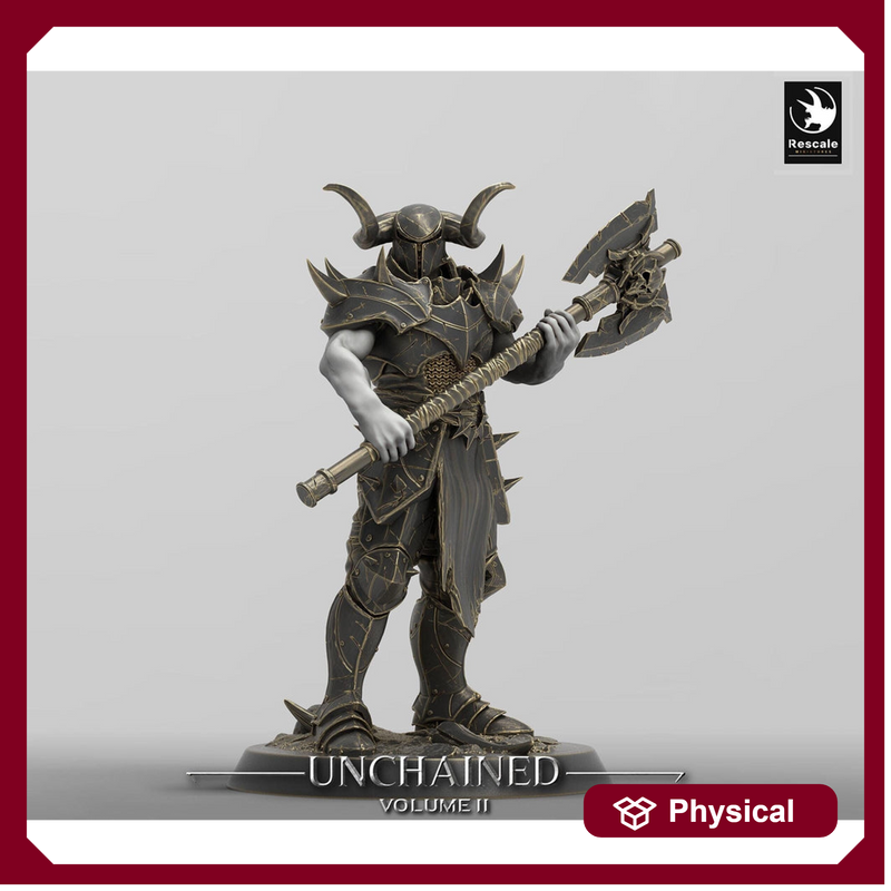 Oathbreaker Paladin, Fighter,Soldier Axe, DnD Unpainted Miniature| 28mm, 32mm,54mm,75mm,100mm Scales | Dungeons & Dragons - Only-Games
