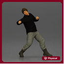 Asian Man in Hoodie and Cargo Pants Fighting with Strong Stance