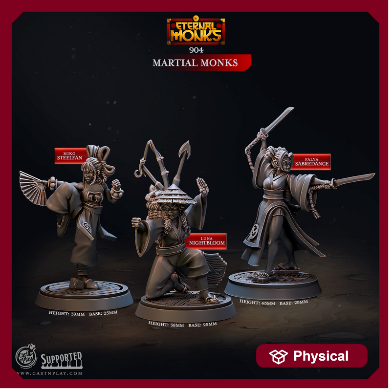 Martial Monks - Eternal Monks - CastNPlay - Terrain Wargaming D&D DnD 28mm 32mm 40mm 54mm