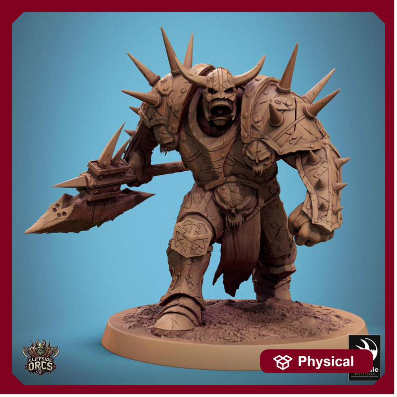 Orc Fighter Barbarian Battle Axe, Half-Orc | Scales: 28mm,32mm ,,54mm,75mm,100mm  Megaboss | Dungeons & Dragons 5e |Pathfinder - Only-Games