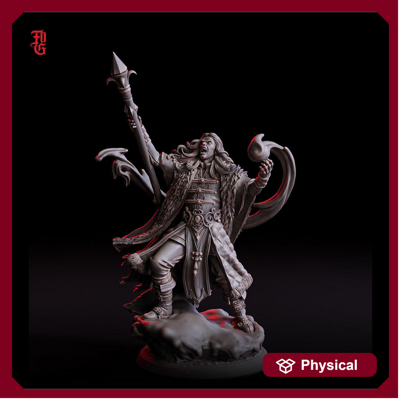 Vampire Knight Strahd in Armor | 28mm, 32mm,54mm, 75mm,100mm Scale | Undead Dungeons & Dragons 5e Miniatures | Pathfinder |Figurine DnD Mini - Only-Games