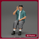Gangster homie in cap backwards Sitting On the car And Smoking Cigar