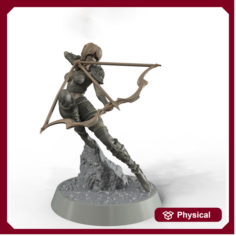 Female Sexy Human Fighter Ranger Sharpshooter, Unpainted | 28mm,32mm,54mm,75mm,100mm Scale | Resin Dungeons and Dragons D&D 5e  | Pathfinder - Only-Games