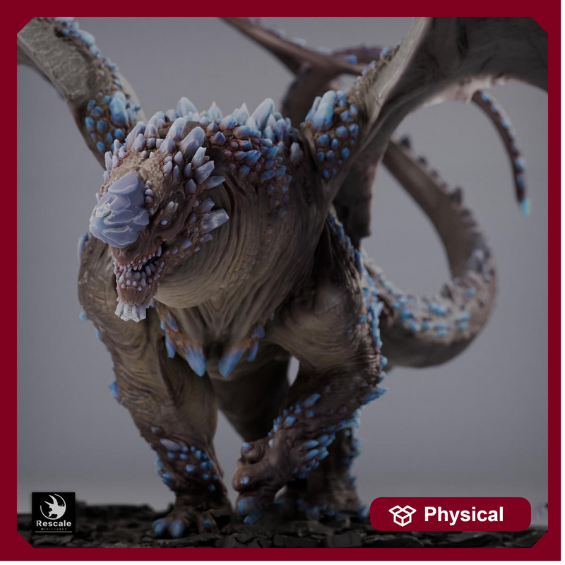 Adult Crystal Dragon UNPAINTED Miniature D&D 5e Pathfinder Gem Dragon 4 Sizes - Only-Games