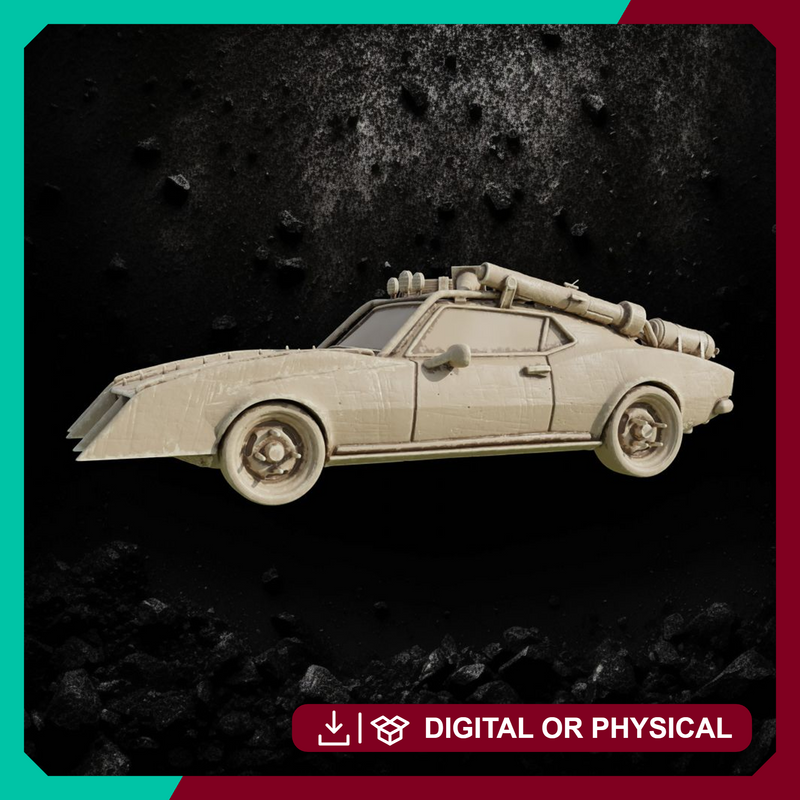 Wasteland Marauder V8 - Raider War Car STL for Wargaming