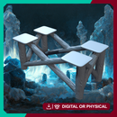 Barbarian Outpost Base Holder Small I - Elevated Platform Legs STL, DnD Terrain