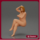 Naked fat girl sitting after a shower