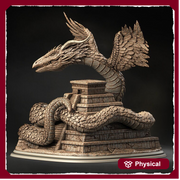 Gargantuan Quetzalcoatl Flying Snake God Miniature | 28mm & 32mm Sizes 130mm High | Aztec God Statue | Figurine | Dungeons and Dragons 5e - Only-Games