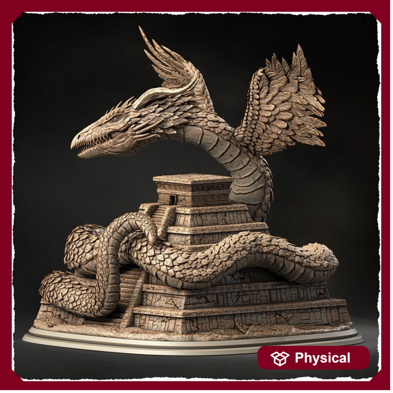Gargantuan Quetzalcoatl Flying Snake God Miniature | 28mm & 32mm Sizes 130mm High | Aztec God Statue | Figurine | Dungeons and Dragons 5e - Only-Games