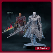 Dark Paladin Miniature with Flaming Sword | Fallen Knight PC NPC | DnD UNPAINTED Resin - Only-Games