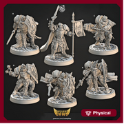 Paladins Fighters Clerics Full Plate mail D&D 5e Miniatures | Dungeons n Dragons|28mm,32mm,54mm,75mm,100mm | Pathfinder |Unpainted|CastnPlay - Only-Games