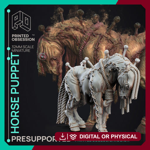 Horse Puppet - Puppet Masters Show - Pre Supported - 32mm Scale - Only-Games