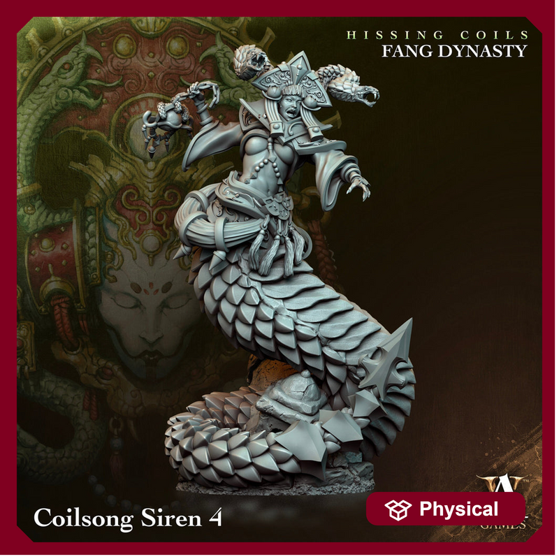 Naga Guardian, Halfblood Yuan-ti | 28mm, 32mm,54mm,75mm,100mm Scales | Dungeons and Dragons 5e figure | Pathfinder | Archvillain Games - Only-Games