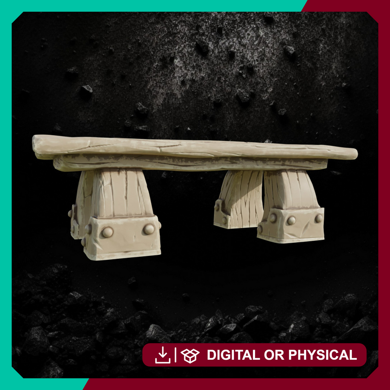 Wood Table 8 - Fantasy Furniture STL for DnD & Wargaming Terrain Scenes