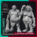 Hill giants - 2 Models - PRESUPPORTED - 32 mm scale