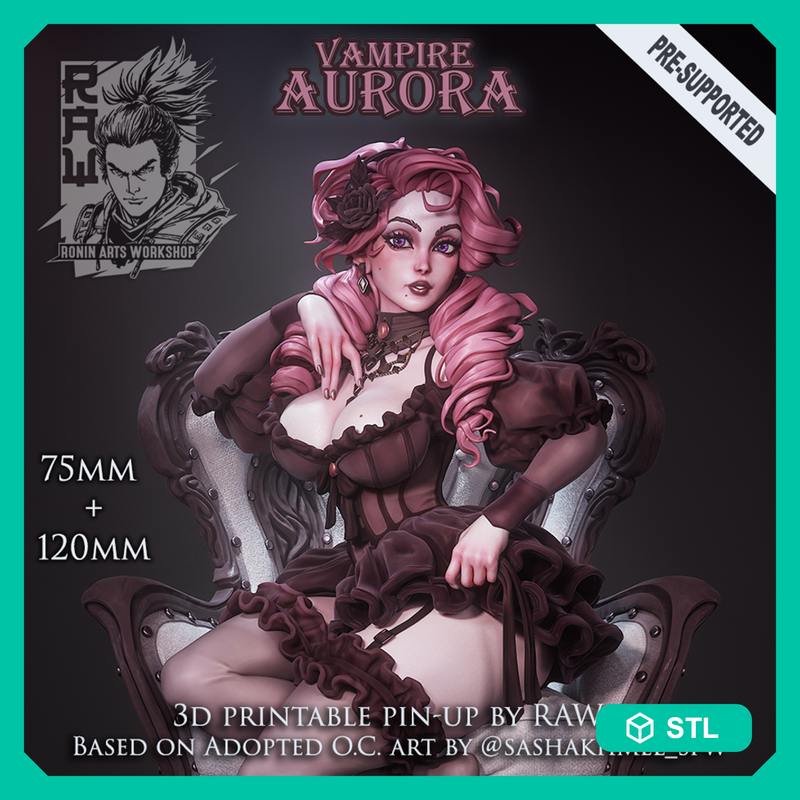 Vampire Aurora - Gothic PinUp Girl - STL only - Only-Games