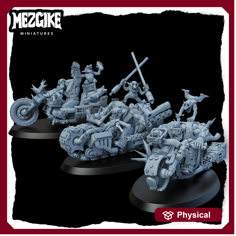 Road boyz biker mob A (3 physical multipart miniatures)