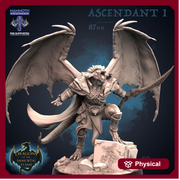 Dragonborn Winged Paladin with Sword | 28mm,32mm,54mm,75mm Scale |Resin Miniature | Dungeons and Dragons D&D 5e  | Pathfinder |Flesh of Gods - Only-Games