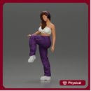 Woman in Headphones Lifting Leg