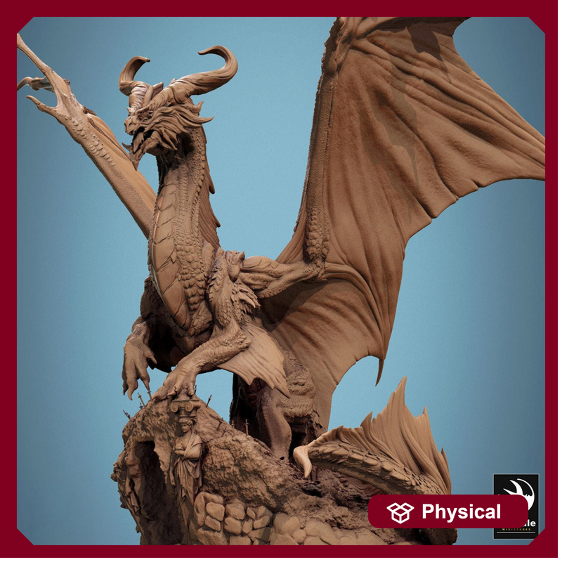 Legendary Dragon (4 sizes) D&D Miniature | 290mm Wing Span, 217mm Height | Resin Figurine | Dungeons and Dragons 5e Pathfinder | Great gift - Only-Games