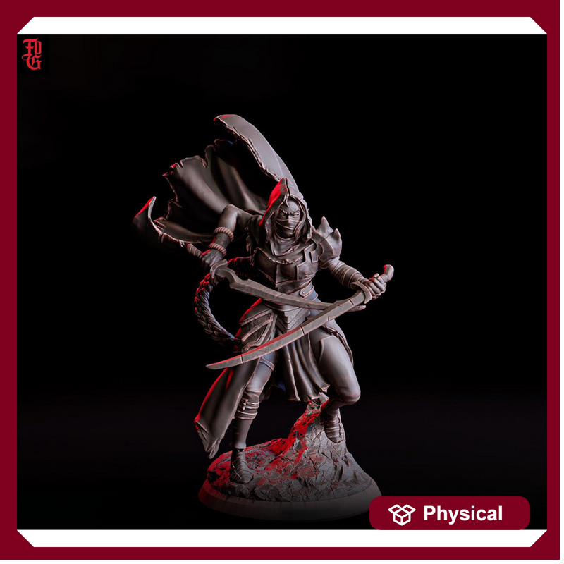 Human Female Rogue, Assassin, also No Mask PC / NPC DnD, Unpainted | 5 Sizes /Scales - Only-Games