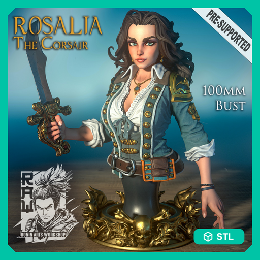 Rosalia The Corsair - Pirate Bust - STL only - Only-Games