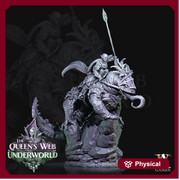 Mounted Dark Elf Fighter on Riding Lizard | 28mm and 32mm scale| DnD 5e Miniature | Drow Rider | Dungeons and Dragons| Pathfinder - Only-Games