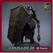 Paladin Knight Flail Templar Unpainted Miniature | 28mm, 32mm,54mm,75mm, 100mm Scales | Dungeons and Dragons |Pathfinder | Lord of The Print - Only-Games