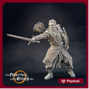 Human Ranger Fighter with Sword | Resin Miniature | 28mm Scale | 32mm Scale | 75mm Scale |Pathfinder Figure | DnD | Figurine unpainted | - Only-Games