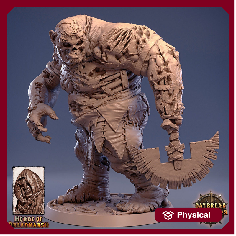Undead Giant Zombie Ogre Troll. Flesh Golem  | 28mm,32mm,75mm Scale | Dungeons and Dragons | Pathfinder | Daybreak Miniatures |Tabletop RPG| - Only-Games