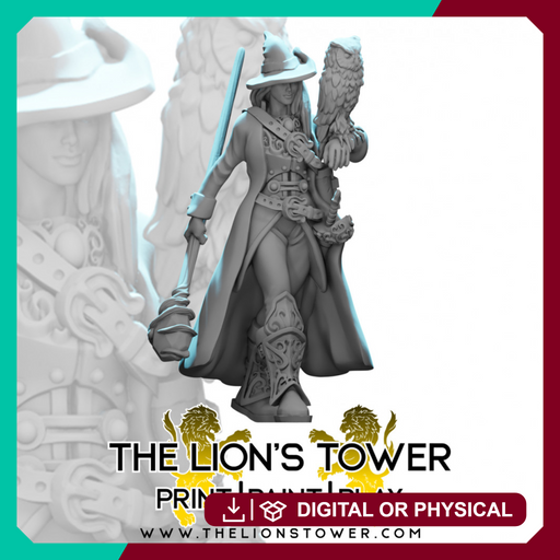 Human Female Battle Mage (32mm Scale Miniature) - Only-Games