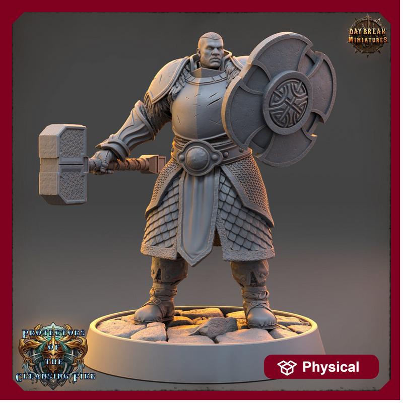 Life Domain Cleric, Paladin PC /NPC Unpainted | 28mm,32mm,54mm,75mm,100mm Scales | Dungeons and Dragons | Pathfinder | Daybreak Miniatures - Only-Games