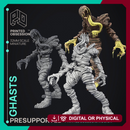 Ghasts - 2 models - Undead Creature - Ghast Busters - PRESUPPORTED - Illustrated and Stats - 32mm scale