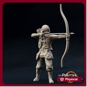 Fighter Ranger Archer in Studded Leather | 28mm Scale | 32mm Scale | 75mm Scale Pathfinder Figure | DnD | miniature Figurine unpainted | - Only-Games