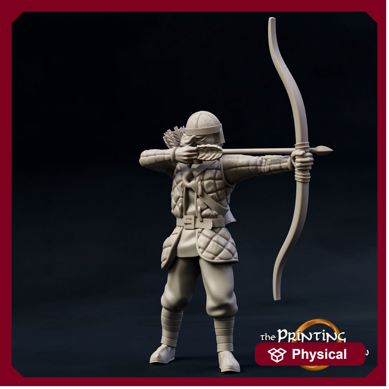 Fighter Ranger Archer in Studded Leather | 28mm Scale | 32mm Scale | 75mm Scale Pathfinder Figure | DnD | miniature Figurine unpainted | - Only-Games
