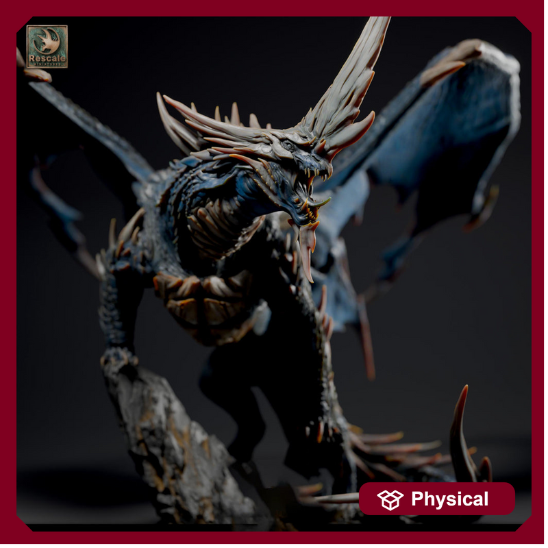 Ancient Blue Dragon Miniature | Gargantuan Resin DND 5e Boss Monster - Only-Games