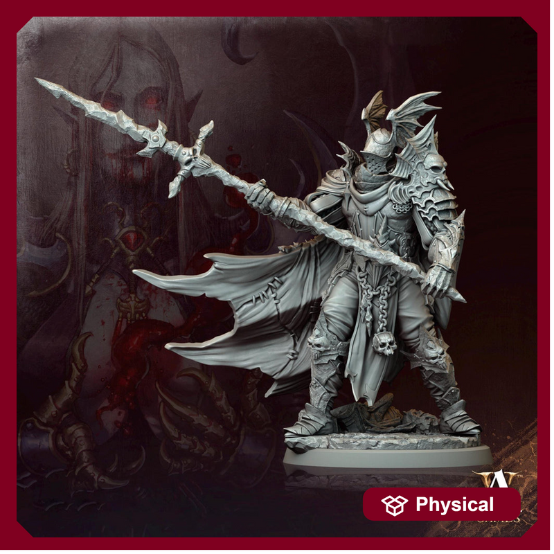 Undead Knight, Death Knight, Oathbreaker Paladin | 28mm,32mm, 54mm ,75mm,100mm Scale | Dungeons & Dragons Miniature Pathfinder Role Playing - Only-Games