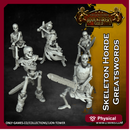 Skeleton Horde with Greatswords - Set of 5 (32mm scale)