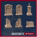 Graveyard Set (6 Models) - Graveyard - Tombstones - Cemetery