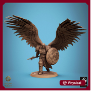 Aasimar Paladin, Angel, Solar,Spear n Shield, DnD 5e Unpainted Miniature| 28mm, 32mm,54mm,75mm,100mm Scales | Dungeons & Dragons |Pathfinder - Only-Games