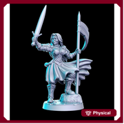 Female Fighter Paladin | 28mm, 32mm, 75mm Scale | Sexy Female unpainted resin Figurine mini -D&D Dungeons and Dragons | RN Estudio - Only-Games